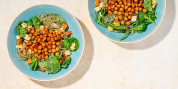 Korean Glass Noodles with Roasted Root Vegetables & Spicy Apricot Chickpeas picture