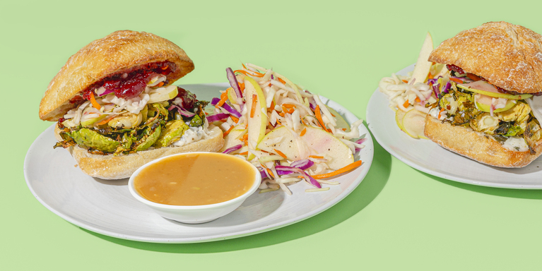 Thanksgiving Sandwiches with Roasted Brussels & Classic Gravy